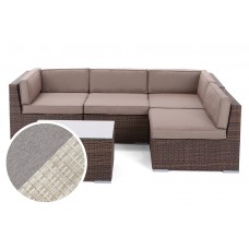 Кутовий диван Kansas Beige / Beige Melange з техноратангу