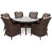 Садові меблі з техноротангу Bristol Round Elegant 150 см Brown Mat / Brown Melange 6+1