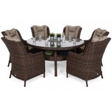 Садові меблі з техноротангу Bristol Round Elegant 150 см Brown Mat / Brown Melange 6+1