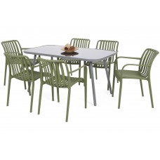 Садові меблі Casablanca 145 см Silver / Grey + Lomi Green 6+1