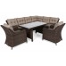 Правий кутовий комплект садових меблів California Brown Mat / Brown Melange