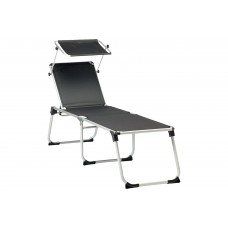 Пляжне ліжко Isabella Sunbed Silver / Dark Grey з навісом