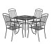 Садові меблі з металу Venezia Square 4+1 Black / Grey