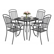 Садові меблі з металу Venezia Square 4+1 Black / Grey