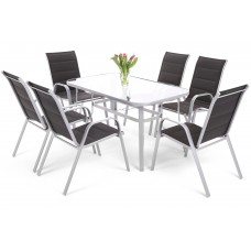 Металеві садові меблі Toscana Silver / Black 6+1