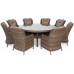Садові меблі з техноротангу Bristol Round Elegant 180 см Ginger / Brown Melange 8+1