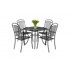 Садові меблі Venezia Square 4+1 Black металеві
