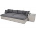 Садовий кутовий диван з техноратангу Santorini White / Grey