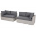 Садовий кутовий диван з техноратангу Santorini White / Grey