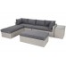 Садовий кутовий диван з техноратангу Santorini White / Grey