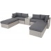 Садовий кутовий диван з техноратангу Santorini White / Grey