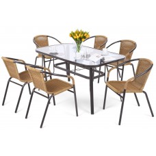 Металеві садові меблі Toscana Summer Black / Honey 6+1