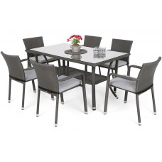 Садові меблі з техноратангу Sumba Dark Grey 6+1 з подушками