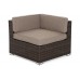 Кутовий диван Kansas Maxi Brown Mat / Brown Melange з техноратангу