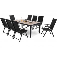 Алюмінієві садові меблі Capri 185 см Black / Sand Ibiza Black / Black 8+1