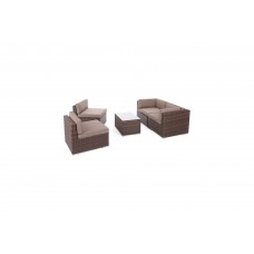 Кутовий диван Kansas Brown / Taupe з техноратангу