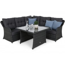 Кутовий садовий диван з техноротангу Bergamo Grey / Grey Melange