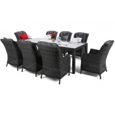 Садові меблі з техноротангу Bristol 230 см Grey / Grey Melange 8+1
