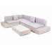 Садовий кутовий диван з технораттанга, ліворуч, Panama Beige / Light Grey