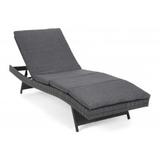 Садовий шезлонг з подушкою з техноратангу Bora Bora Grey / Grey Melange