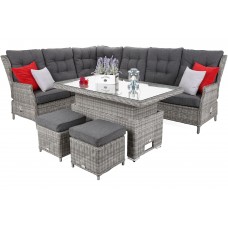 Садовий кутовий диван Trivento Plus Light Grey / Grey з техноратангу