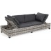 Садовий кутовий диван Мілано 2 в 1 техноротанг Light Grey / Grey Melange