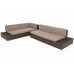 Технораттан садовий кутовий диван, ліворуч, Panama Brown Mat / Brown Melange