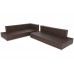 Технораттан садовий кутовий диван, ліворуч, Panama Brown Mat / Brown Melange