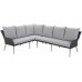Садовий кутовий диван Almeria Grey / Light Grey з техноратангу