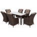 Садові меблі з техноротангу Bristol 180 см Brown Mat / Brown Melange 6+1