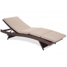 Садовий шезлонг з подушкою з техноратангу Bora Bora Brown / Taupe