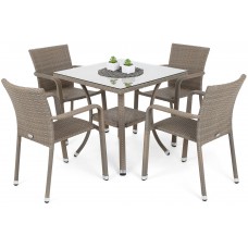 Садові меблі з техноратанга Sumba Square Beige Melange 4+1