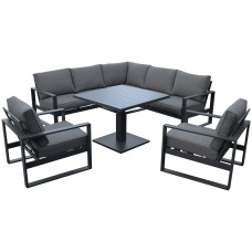 Кутові алюмінієві садові меблі Sorrento Comfort Grey / Grey Melange