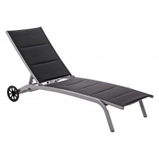 Садовий шезлонг Ibiza Silver / Black з алюмінію