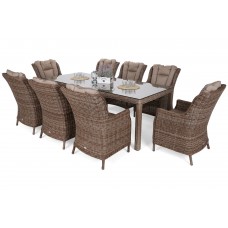 Садові меблі з техноротангу Bristol 230 см Ginger / Brown Melange 8+1