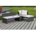 Садовий кутовий диван Corte Light Grey / Grey з техноратангу