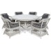 Садові меблі з технораттанга Sicily Round 150 см Light Gray / Grey Melange 6+1 виставка