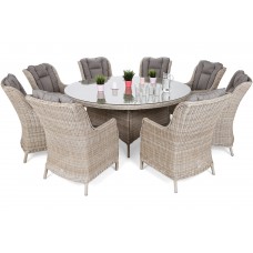 Садові меблі з техноротангу Bristol Round 180 см Beige / Beige Melange 8+1