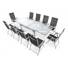 Алюмінієві садові меблі Orlando Basic Silver / Black 10+1