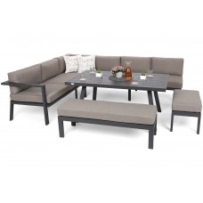 Кутові садові меблі з алюмінію Galapagos Grey / Taupe
