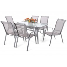 Садові меблі з алюмінію Sevilla Alu Silver / Grey 6+1