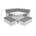 Кутовий комплект садових меблів Termoli White / Grey