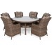 Садові меблі з технораттанга Bristol Round Elegant 150 см Ginger / Brown Melange 6+1 виставка