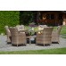 Садові меблі з техноротангу Bristol Round Elegant 150 см Ginger / Brown Melange 6+1