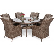 Садові меблі з техноротангу Bristol Round Elegant 150 см Ginger / Brown Melange 6+1