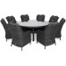 Садові меблі з техноротангу Bristol Round Elegant 180 см Grey / Grey Melange 8+1