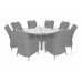 Садові меблі з техноротангу Bristol Round Elegant 180 см Grey / Grey Melange 8+1
