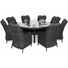Садові меблі з техноротангу Bristol Round Elegant 180 см Grey / Grey Melange 8+1