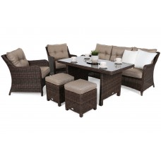 Садові меблі з техноратанга California Brown Mat / Brown Melange