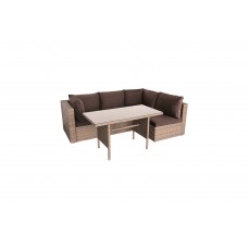Кутовий диван Milano Dinner Dark Brown з техноратангу